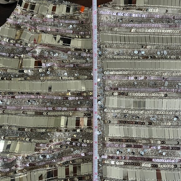 NWT Mac Duggal Nude Halter Neck Embellished Detailed Back Metallic Gown 93981 - Picture 8 of 8